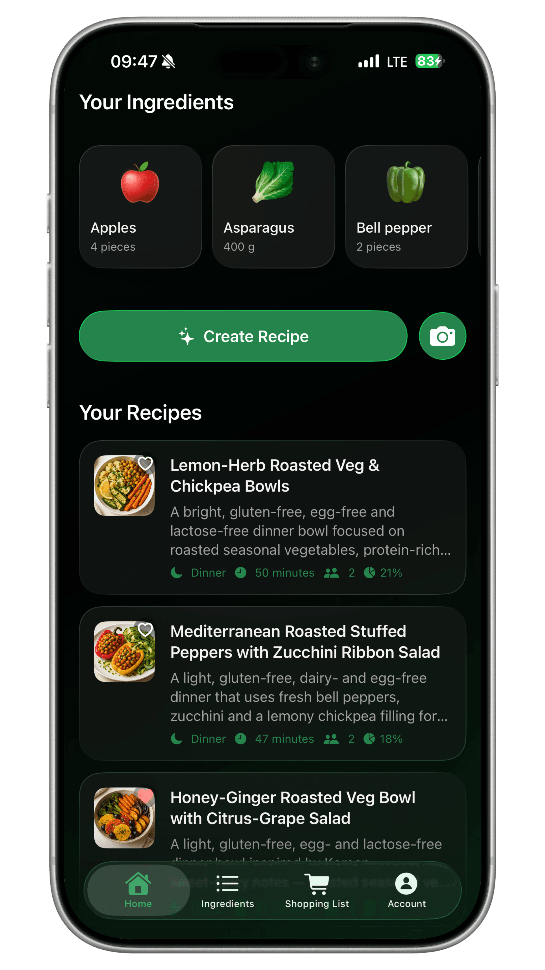 FridgeScan app mockup